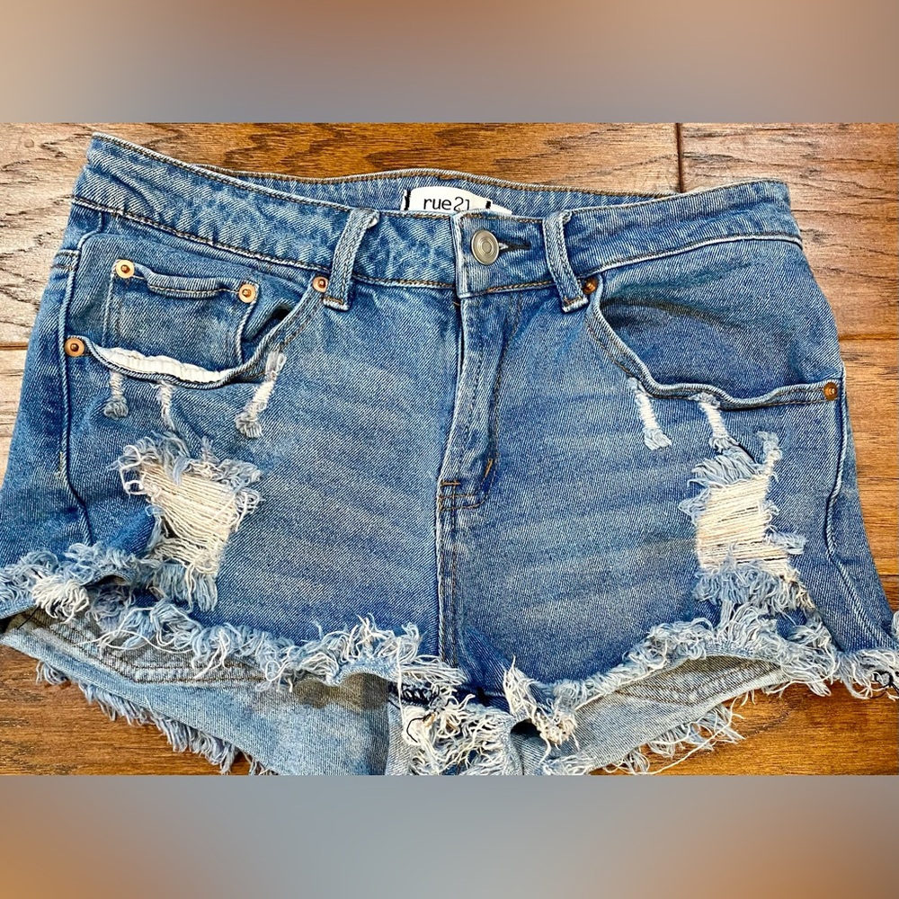 Rue21 Frayed Blue Jean Shorts